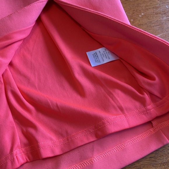 Lulu's Womens Size XS Neon Coral Bodycon Midi Dress Going Out Slit V-Neck Party - Picture 8 of 14